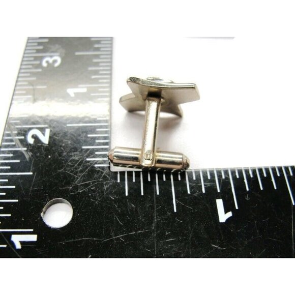 Kallani Vintage Peridot Cufflinks Set w Neck Tie Clip Silver Tone Formal IOB - Picture 5 of 11